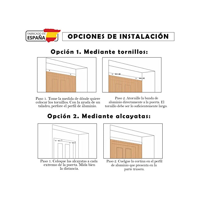 Cortina para puerta de exterior e interior PVC - Marron Beige