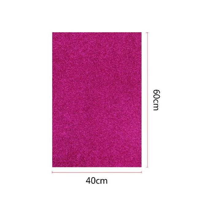 Goma EVA con purpurina 40x60 cm color Fucsia