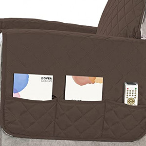 Funda Cubre Sofá Reversible,Dispone Todas Medidas , Protector para Sofás Acolchado Fabricado en España. (2 PLAZAS 110CM, Choco)