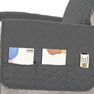 Funda Cubre Sofá Reversible,Dispone Todas Medidas , Protector para Sofás Acolchado Fabricado en España. (2 PLAZAS 110CM, Gris)