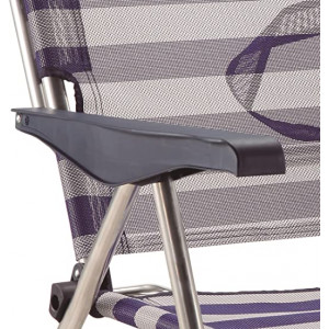 Silla Plegable para la Playa , Rayas Azules Y Blancas,114x63x40cm