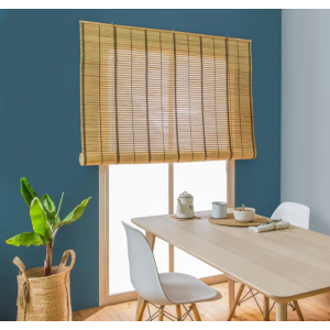 Estor Enrollable Beige de bambú rústico ( 90 x 180 cm )