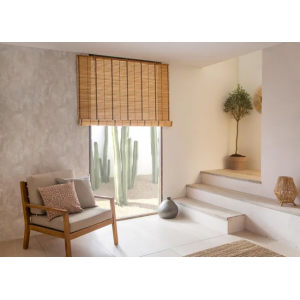 Estor Enrollable Beige de bambú rústico ( 120 x 180 cm )