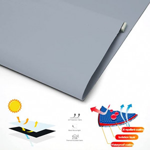 Estor Enrollable Opaco 100% Blackout| Fácil de Instalar | 90-150x180cm , Gris |