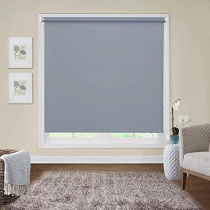 Estor Enrollable Opaco 100% Blackout| Fácil de Instalar | 90-150x180cm , Gris |