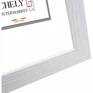 Marco de Fotos Grande 50x60cm (Blanco) MOD-254 Hecho de Madera | Ancho de Bastidor 1,20cm