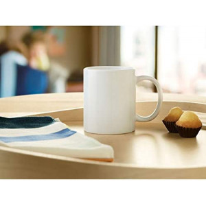Pack de 12 Tazas Blancas,Tazas cerámicas 330 ml