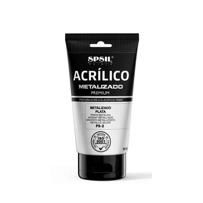 Pinturas Acrílico Metalizado, para Manualidades y Uso Profesional, Acabado Satinado, 75ml