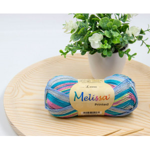 melissa Lana Printed Hilo 100% acrílico trenzado multicolor de tacto suave.
