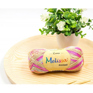 melissa Lana Printed Hilo 100% acrílico trenzado multicolor de tacto suave.