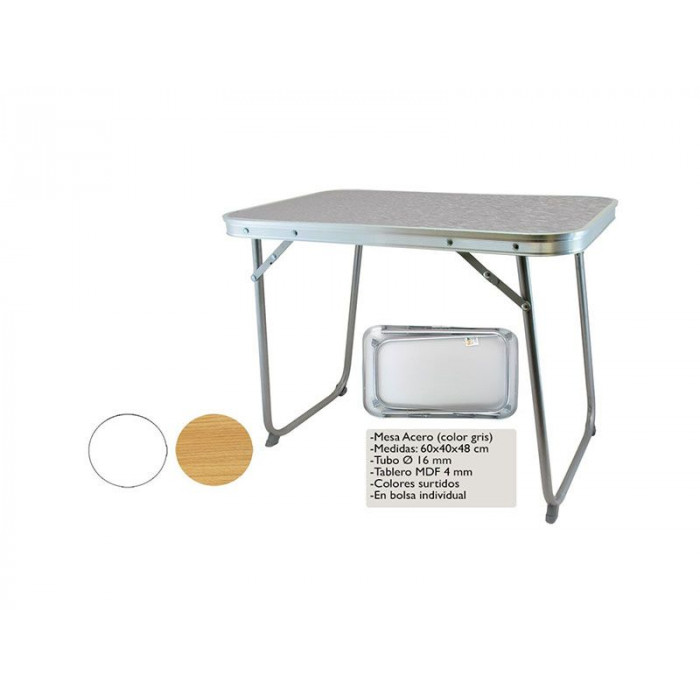 Mesa de acero plegable 2 colores 60x40x48 CentÃmetros