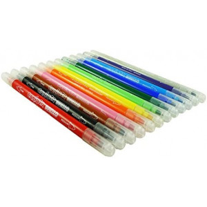 Caja de 12 rotuladores Birello de doble punta, fina y media, colores surtidos