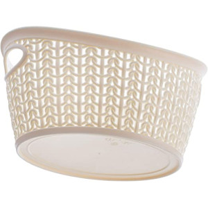 Cesta de almacenamiento de plástico,beige 3,3L